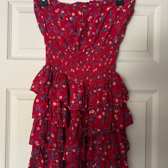 Patrons of Peace Scarlet Floral Strapless Dress - Picture 1 of 1